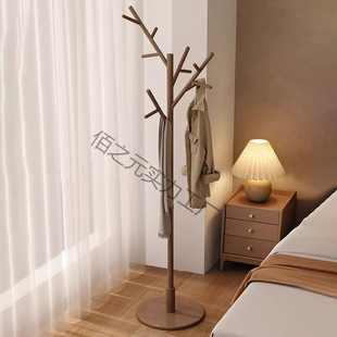 Solid Wood Simple Wardrobe Floor-Standing Coat Rack Bedroom Tree Branch Clothes Rack Children's Wardrobe Clothes Rack Indoor Bag Hanging