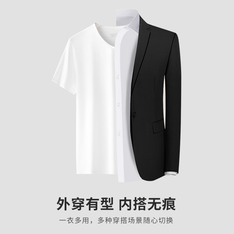 Camisetas de manga corta para hombre de algodón de 60 unidades para primavera y verano, capa base sin costuras, camiseta base de algodón puro, se pueden usar al aire libre, marca de moda.