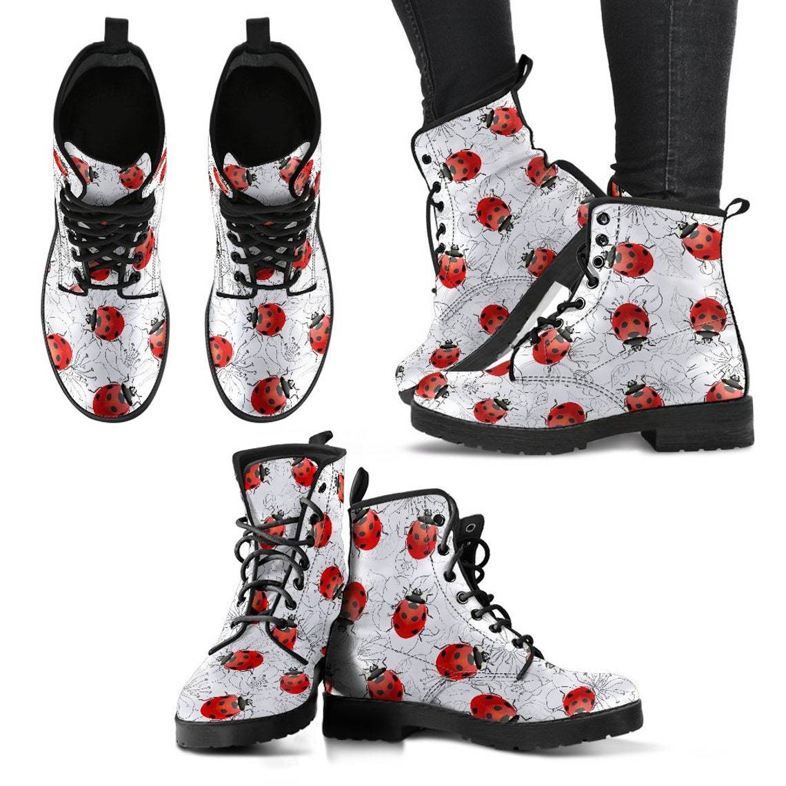 Title 3, Womens High-Top Combat Boots Seven Star Ladybi...