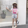 Summer fashionable pony, short sleeve T-shirt, denim skirt, set, children's clothing