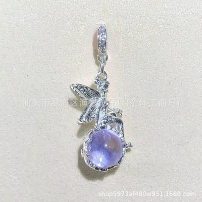 Pendant Spacer Beads Chain Bracelet | Zərgərlik ara hissələri - bright-silver-purple-elf-goddess