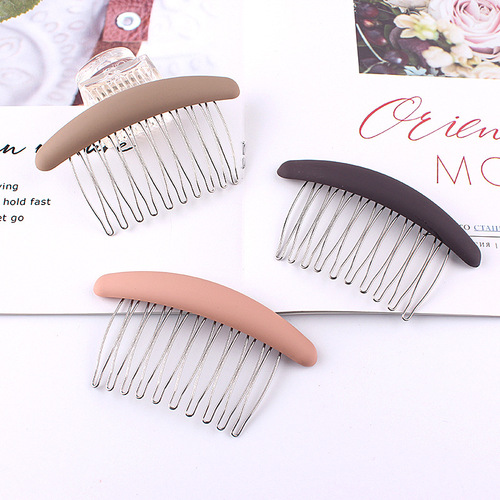 Internet celebrity Korean style fashion temperament frosted metal hair comb, fashionable and versatile anti-slip frosted hair comb clip
