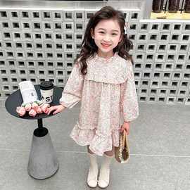女童连衣裙春秋2025新款儿童洋气秋季甜美长袖女宝宝时髦碎花裙子