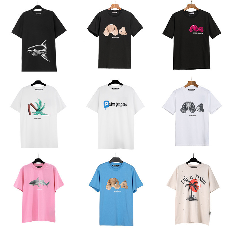 Correct Version of Palm Short-Sleeve T-Shirt with Palm Angels Decapitated Bear and Butterfly Print, Teddy Bear Half-Sleeve Correct Version of Palm Short-Sleeve T-Shirt with Palm Angels Decapitated Bear and Butterfly Print, Teddy Bear Half-Sleeve