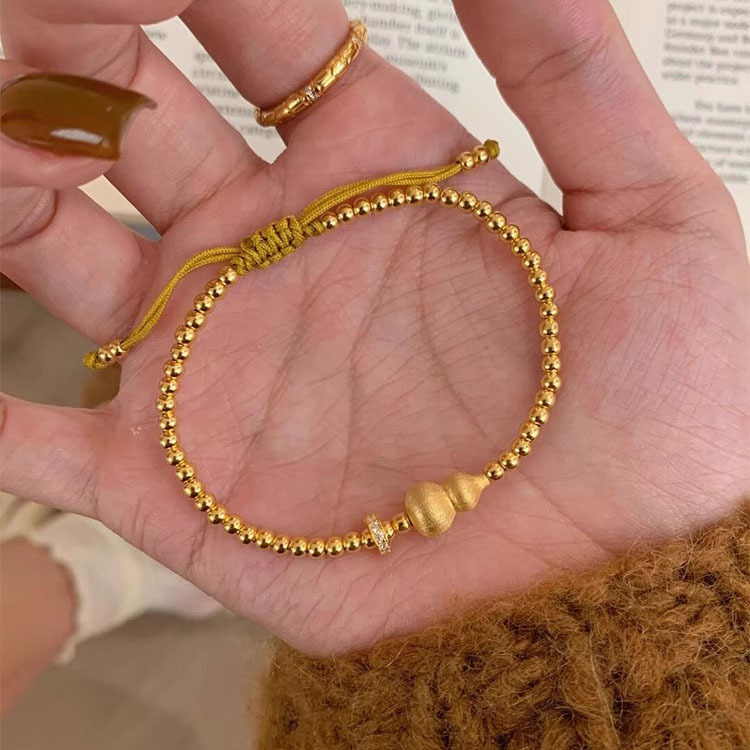 古法拉丝串珠跑环小葫芦手链女ins轻奢高级感手串个性百搭手饰品|undefined