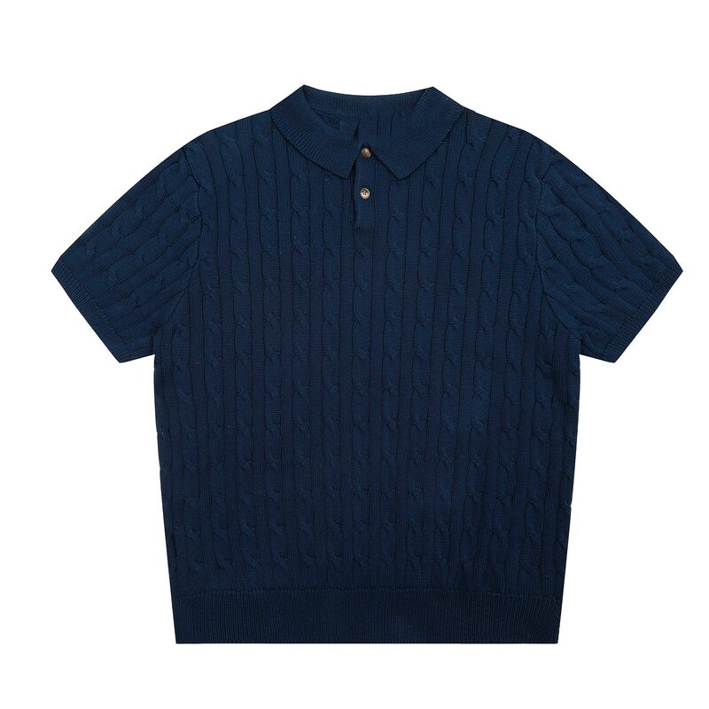 762男性モデルif刺繍小標poloシャツ新純色襟四季ニット半袖男神ootd必須|undefined