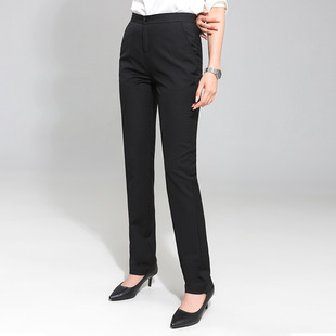 Spring and Summer Professional Draped Slim Trousers for Women Straight Mid-Waist Small-Leg Trousers Loose Black Suit Trousers Work Trousers for Women Winter