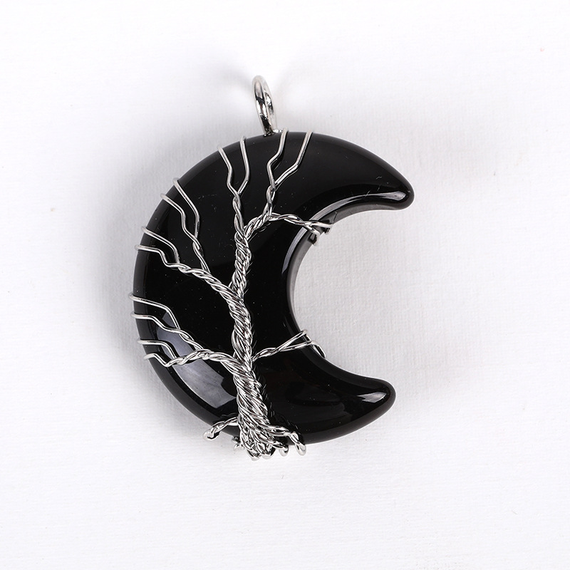 1 Piece 35 * 45mm Artificial Crystal Moon Life Tree Pendant display picture 14