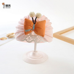 嬰兒夏季帽子女寶寶可愛護囟門帽6-12月新生兒純棉超萌印度帽初生