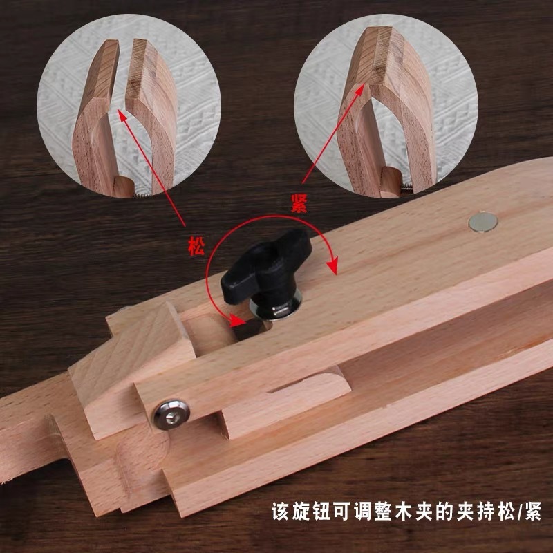 皮革工具手工DIY手缝木夹可调节可折叠式夹持桌面皮革缝线固定架|undefined