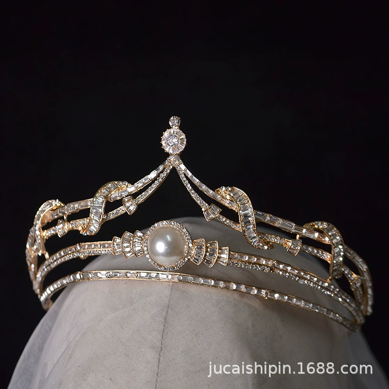 Корейская заколка для волос из жемчуга, маленькое princess-наряд, свадебное платье, корона, тиара, подарок на день рождения, пушистое платье