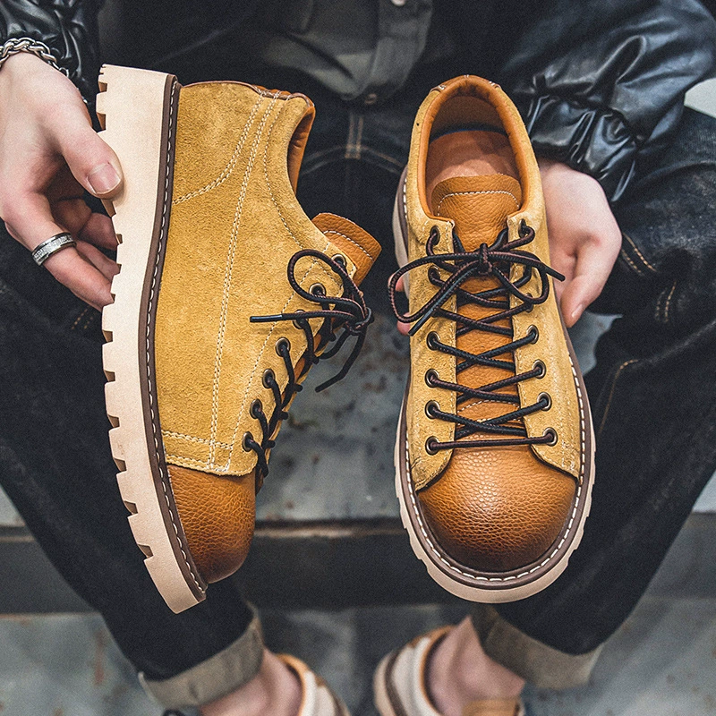 Footwear for leather shoes English style, men's classic low universal non-slip shoes for leisure, autumn