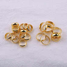 14K保色金铜双孔套圈过线包圈珍珠 包珠圈珠框diy手工串珠配件