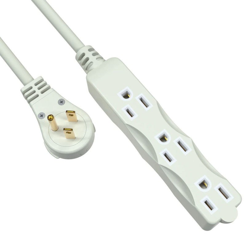 360-Degree Rotatable 6-Foot Indoor Power Cord 16 Awg Multi-Socket Flat Plug Extension