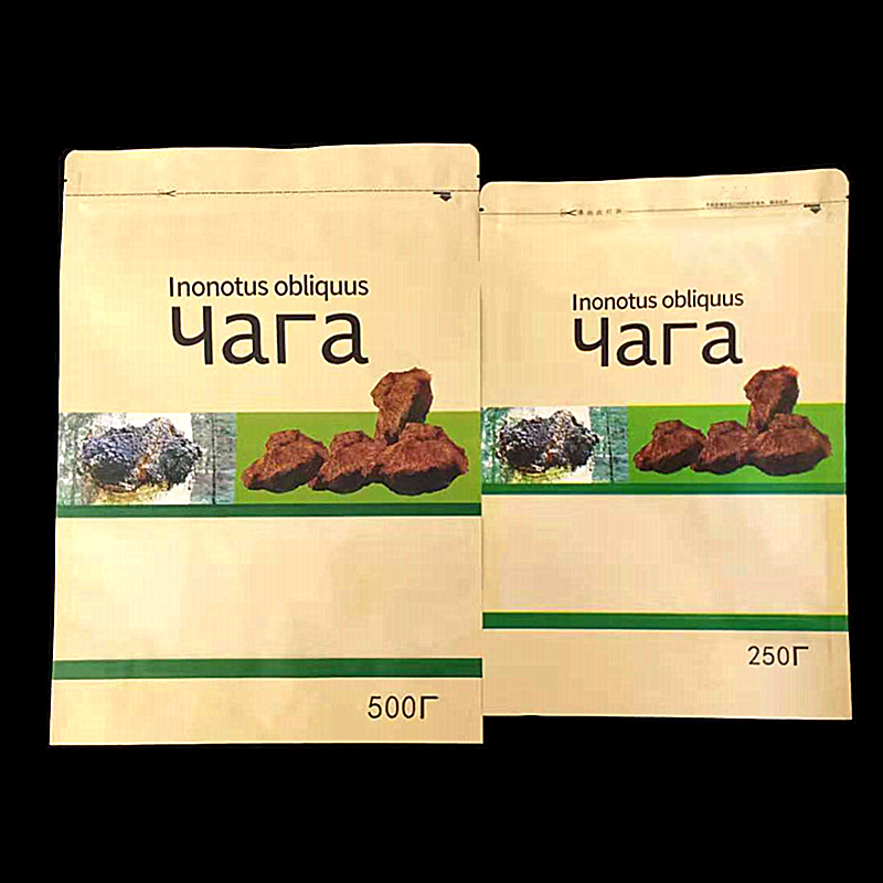 俄罗斯桦树茸包装袋 桦褐孔菌白桦茸包装袋 牛皮纸桦树茸包装袋