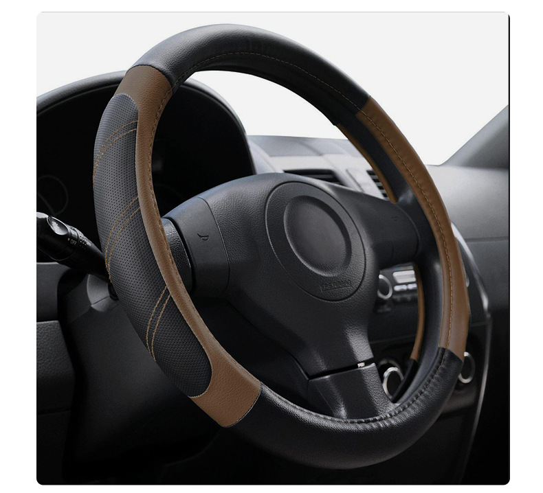 Cross-border universal 15-inch steering wheel cover sports breathable non-slip leather car SUV truck steering wheel cover