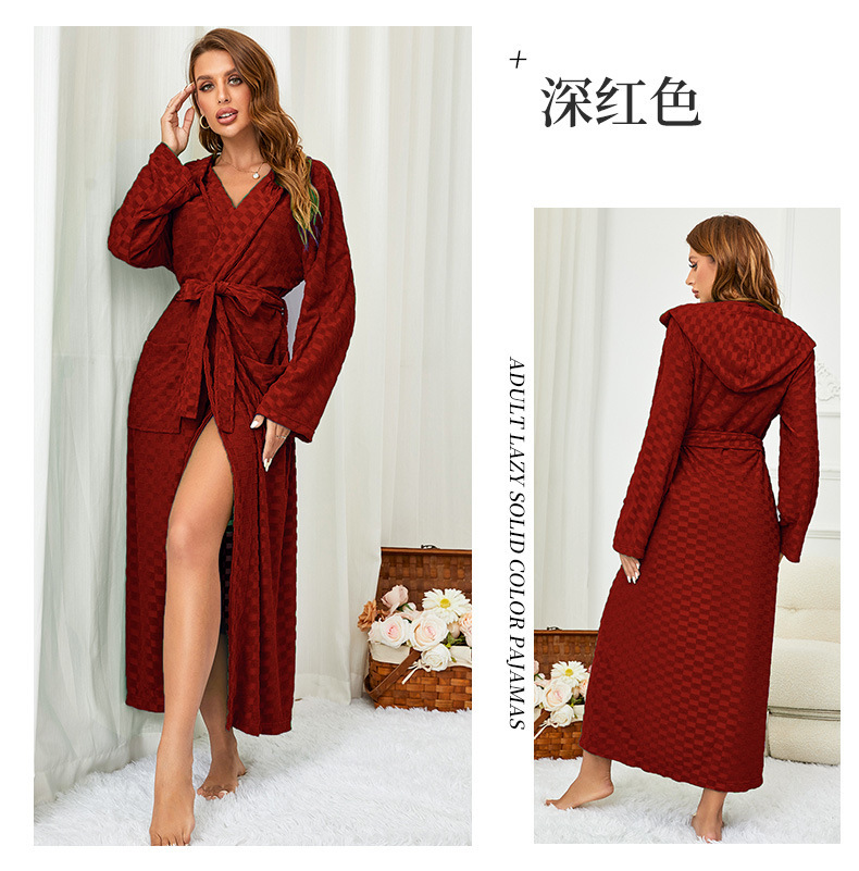 Albornoz algodón hombres y mujeres largo primavera y otoño natación absorbente camisón de secado rápido engrosada toalla con capucha pareja mañana bata de baño