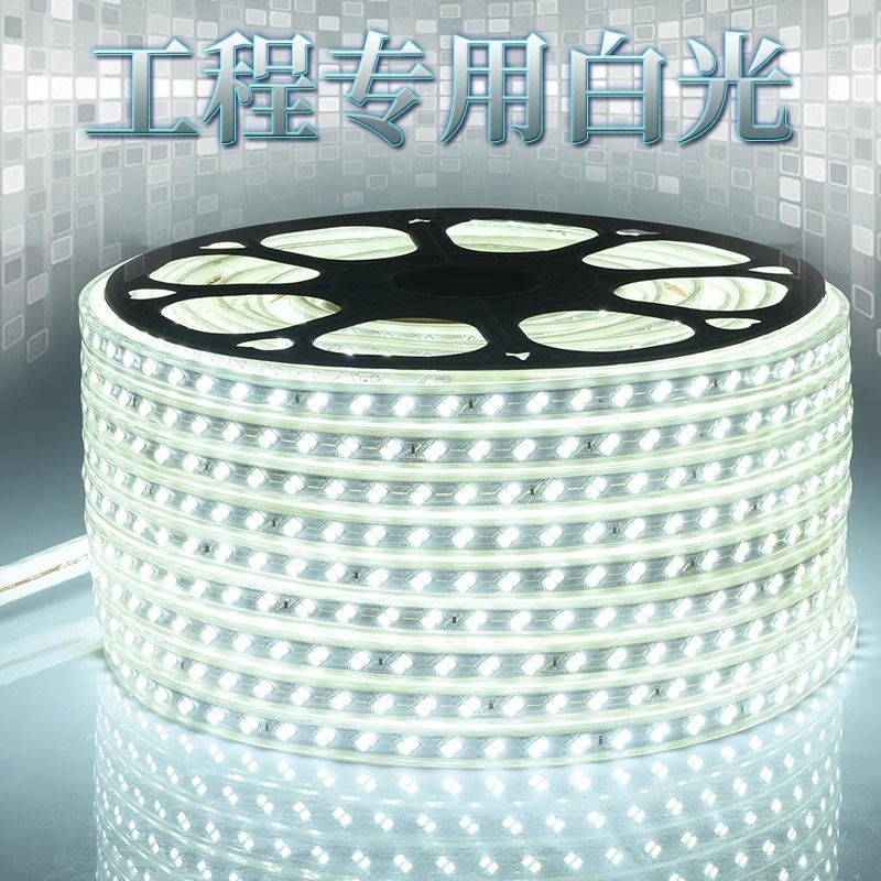 家用户外防水led灯带条超高亮白光灯带室外外墙工地隧道照明220V|undefined