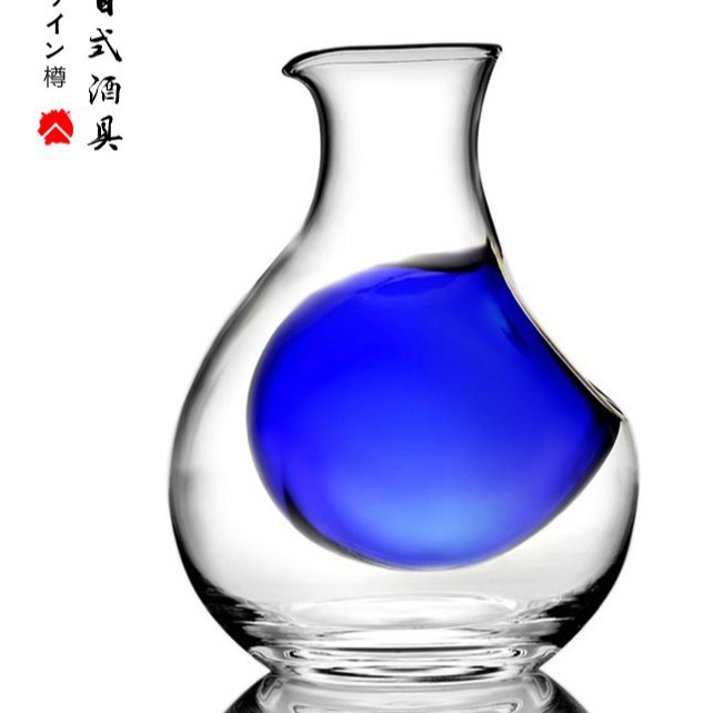 Japón helado azulado jarro de vino de vidrio conjunto pequeño vinos de bebida decantador de vino doméstico calentador de vino creativo taza de vino