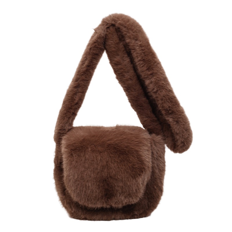 Bolso de lana de lana de mujer 2025 nuevo estilo popular otoño invierno nicho exquisito bolsa de silla para salir bolso de hombro de mujer