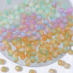 流光星空猫眼树脂直孔串珠圆珠珠子散珠 diy手链手机链饰品配件