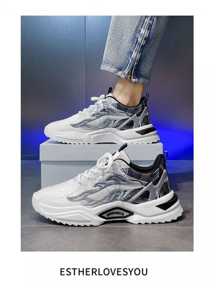 Giày thể thao nam sneaker lưới thoáng khí phối màu, đế thấp 3 cm — 3529 xanh da trời, 3529 đen trắng chi tiết 9