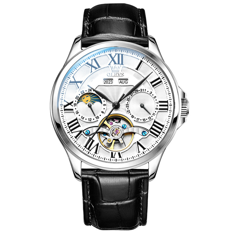 New OLEVS Brand Hollow Multifunctional Mechanical Watch For Men's Business Genuine Luminous Men's Watch_voghion.com