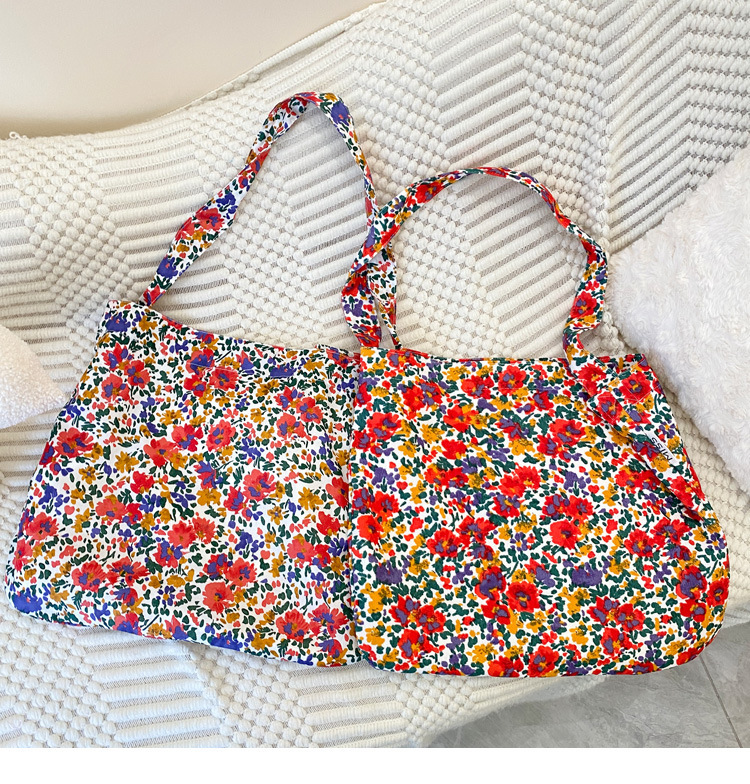 Women's Canvas Shoulder Bag Leopard Floral Print Style Bag_voghion.com