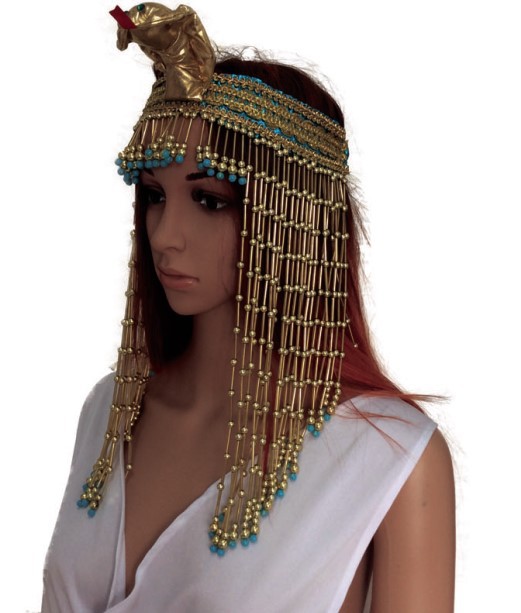 Halloween Cleopatra headwear ropa egipcia de las mujeres accesorios oro con cuentas diadema Faraón