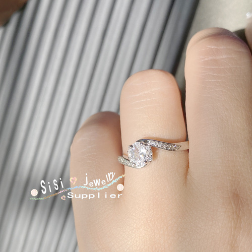 Sisi Girl Princess Dream Wedding Ring Series Ring Plated 18K Cuic Bright Versatile Wedding Dress Niche Design