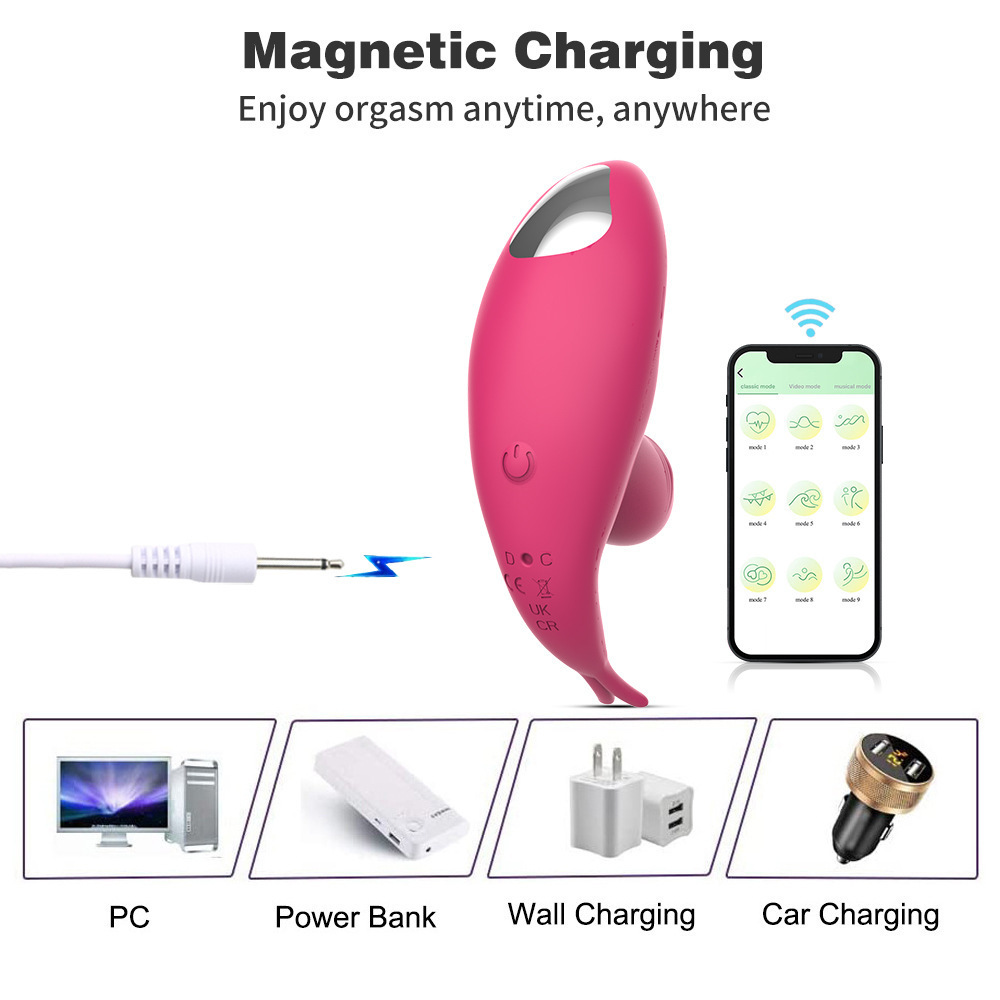 Eva Wearable Vibrator with App Control, Tongue-Licking Brush Head, Purple Silicone — detail image 7