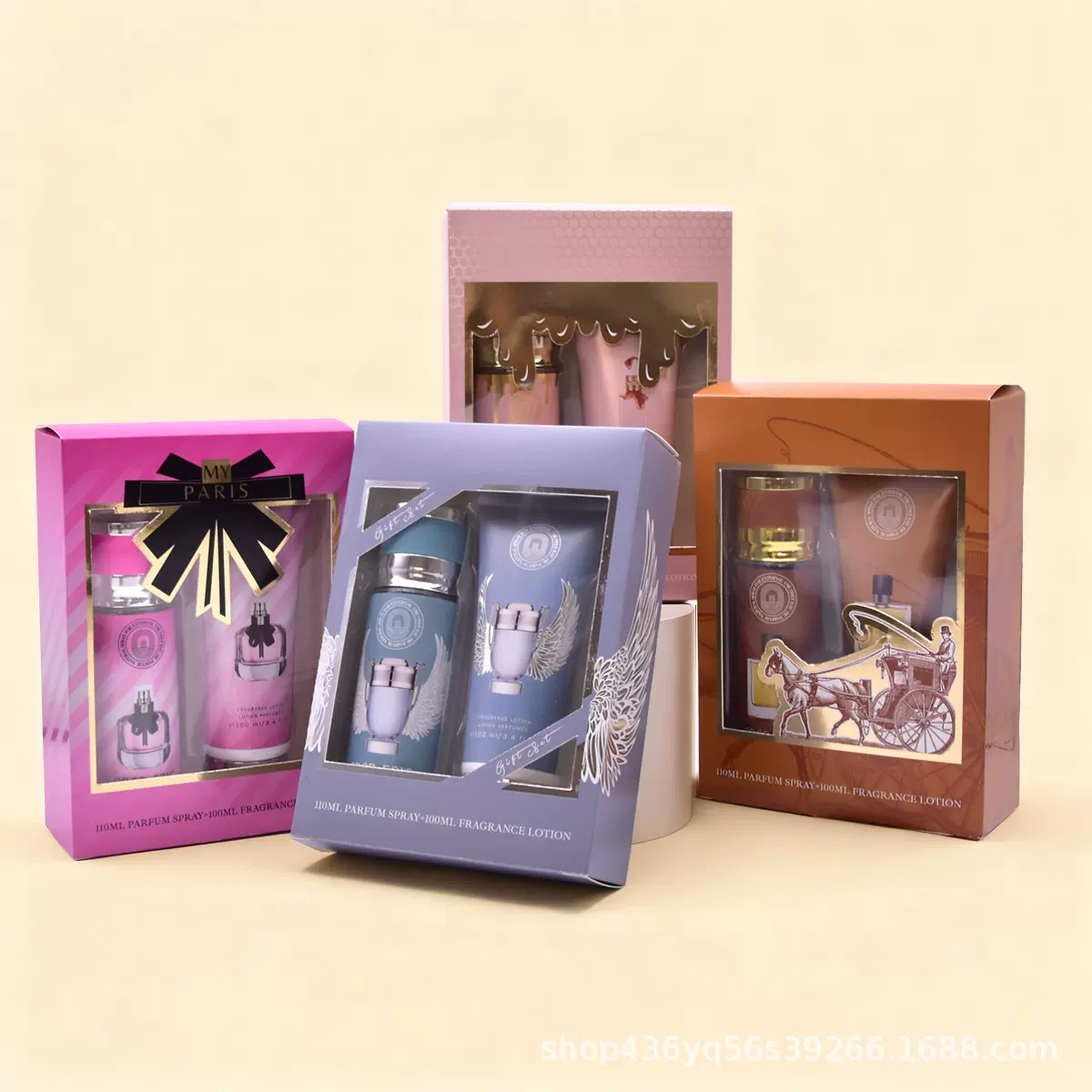 东南亚跨境热销外贸100ml香氛身体乳香水套装女士香水perfume批发