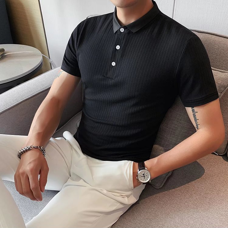 Summer silk knitted polo