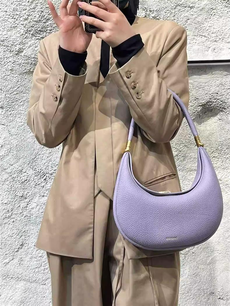 Bolsa de ombro de luxo meia lua para mulheres diário_voghion.com