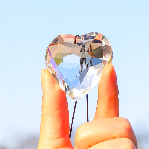 suncatcher cross-border peach heart crystal craft jewelry accessories chandelier decoration pendant wholesale