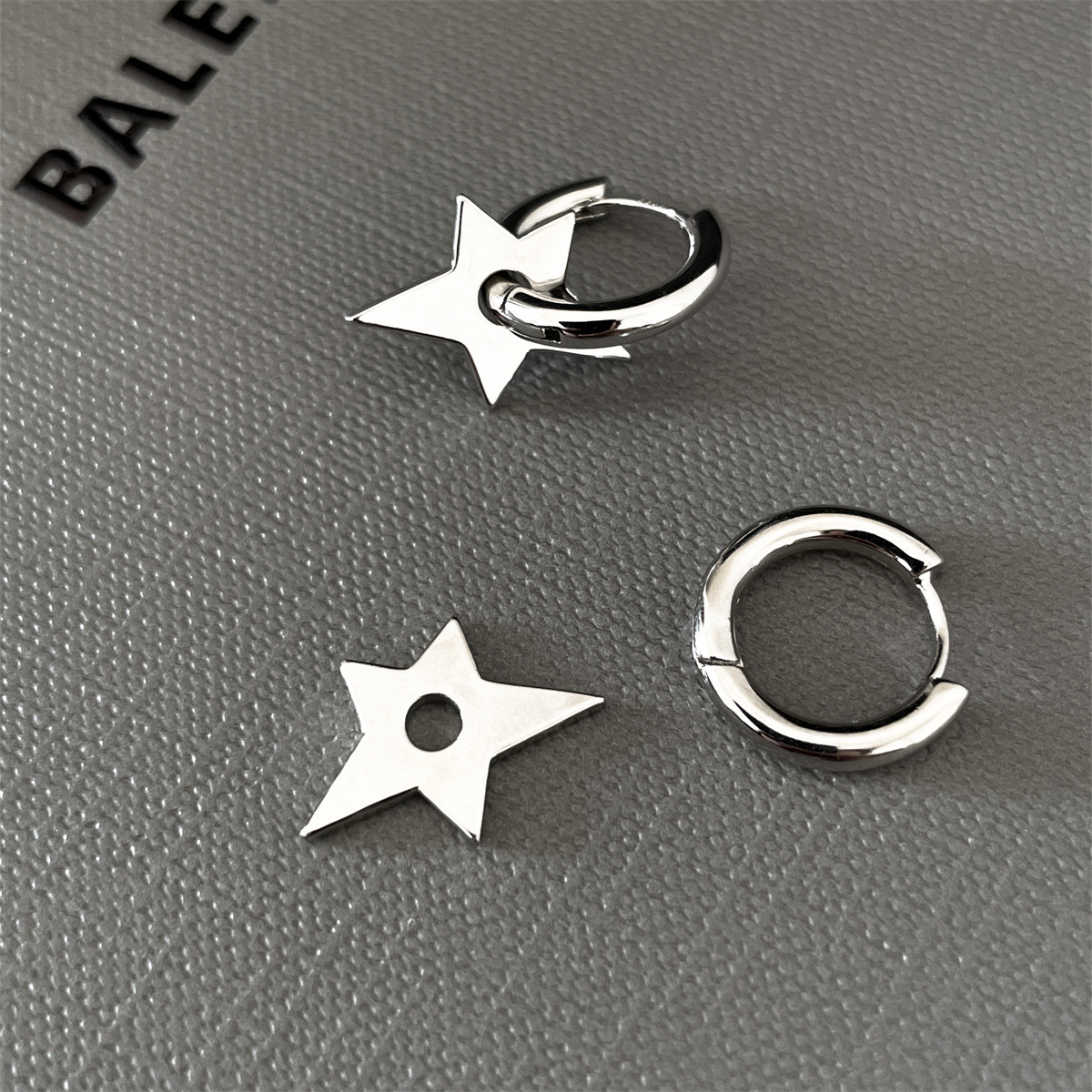 可拆卸五角星耳環精緻韓系女孩ins風耳扣簡約百搭耳環銀針批發