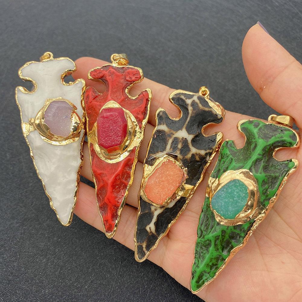 17g Weight 1 Piece Natural Stone Geometric Pendant