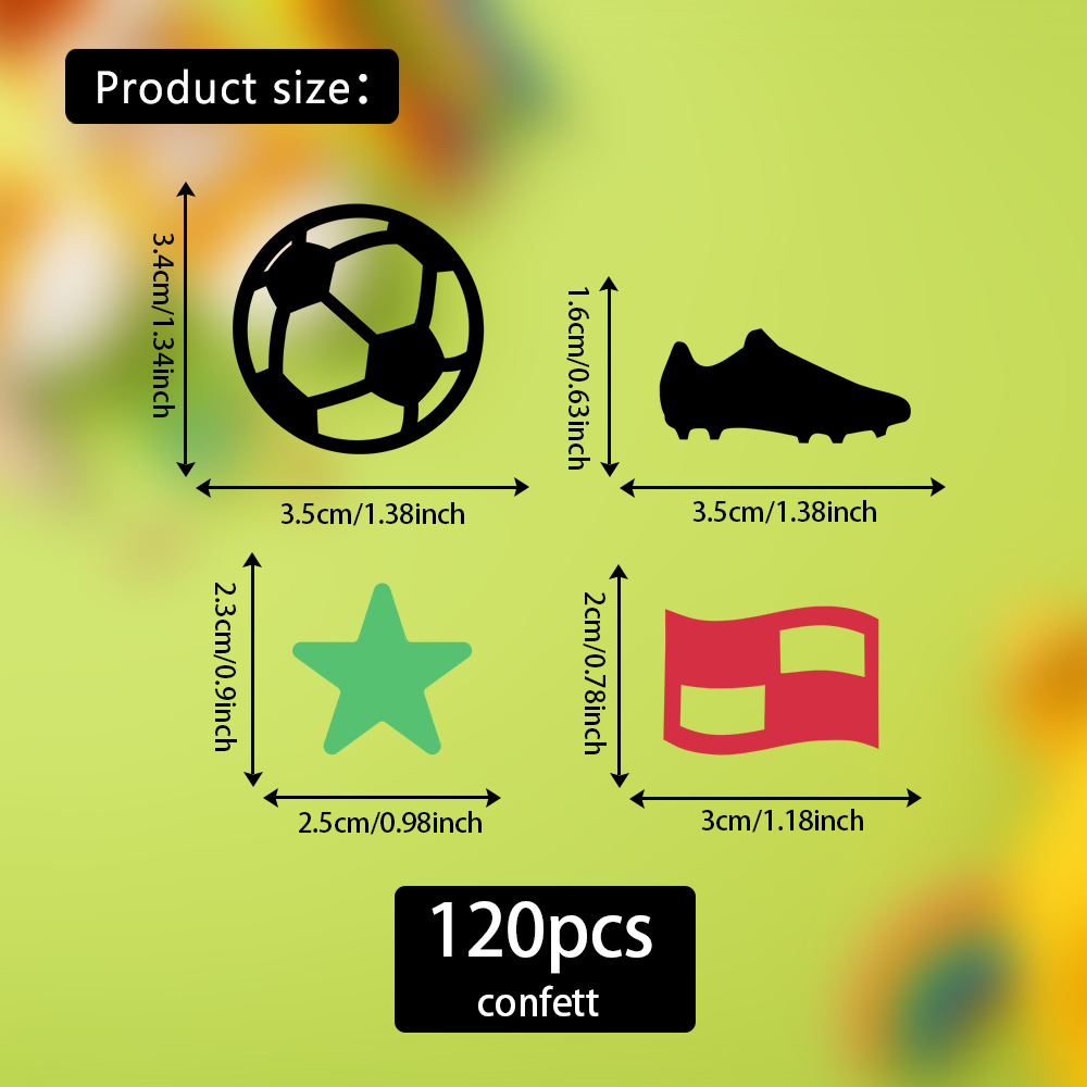 120 piezas confeti fútbol aplaudiendo bandera Copa del Mundo temática fiesta de cumpleaños decoración desechable FZX - 015