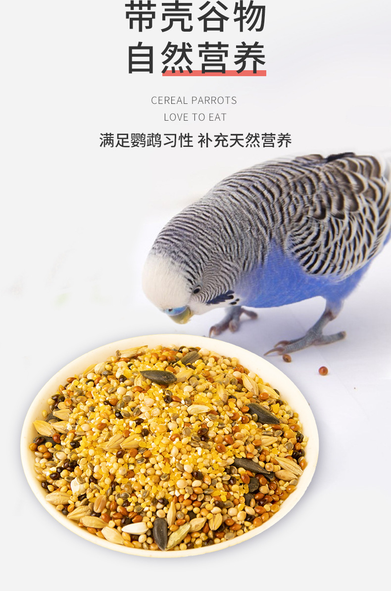 五谷鹦鹉粮450g虎皮鹦鹉旋风鹦鹉鸟食牡丹鹦鹉粮食鸟粮荞麦黄黍子-阿里巴巴