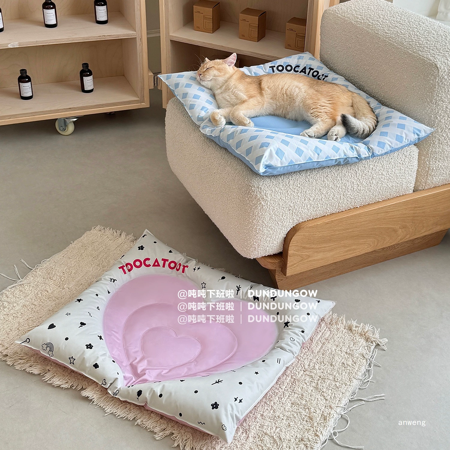 DUNDUN Giant Lovely Heart Pet Ice Mat для кошек, летнее кошачье гнездо, охлаждающий коврик для собак, охлаждающий ледяной коврик для сна.
