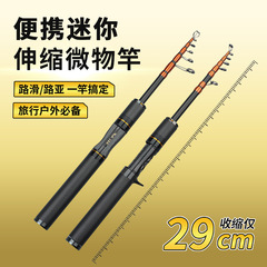 伸缩微物路亚马口杆L调枪柄直柄可收缩滑漂竿便携式碳素迷你路亚