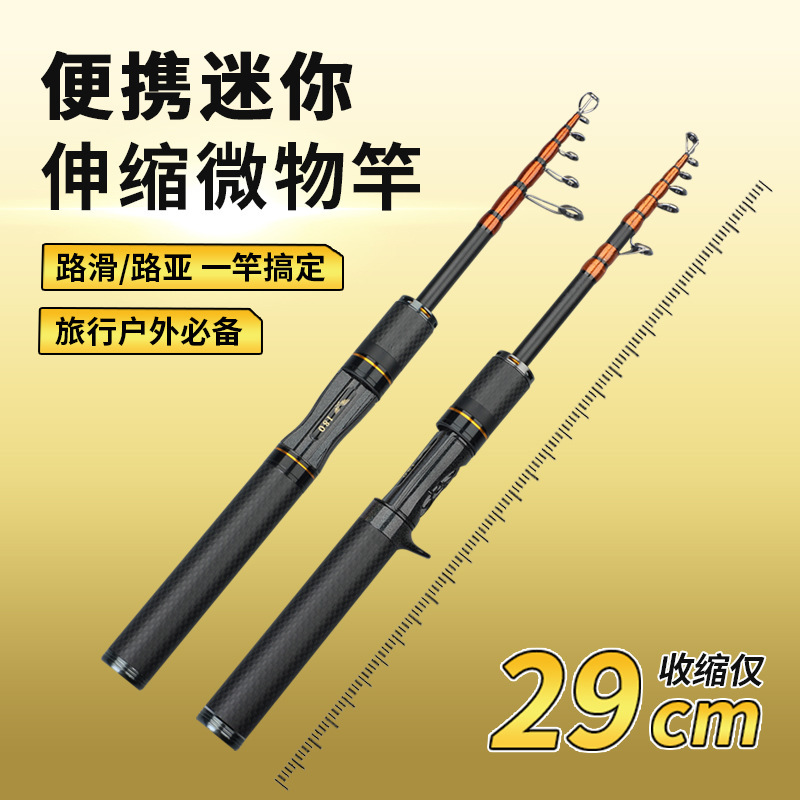 伸缩微物路亚马口杆L调枪柄直柄可收缩滑漂竿便携式碳素迷你路亚|undefined