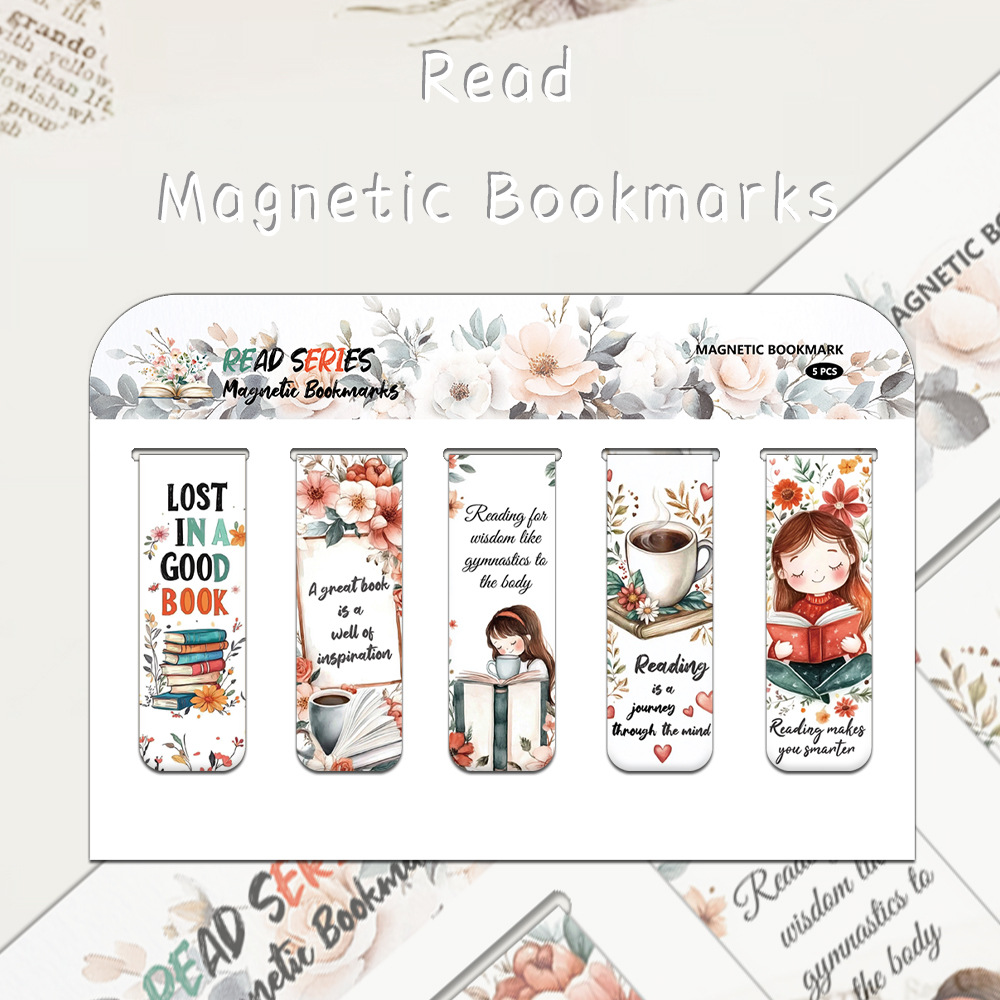 Cien tipos de dibujos animados marcadores magnéticos diferentes estilo de decoración de páginas de libros libros de literatura y arte marcadores de etiqueta de estudiantes