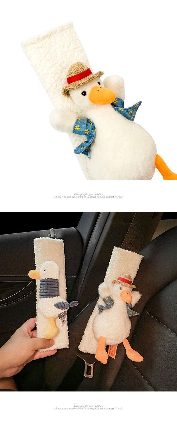 Car seat belt shoulder protective cover personality cute cartoon shooting a pair of goddess cartoon soft lengthened car safety belt