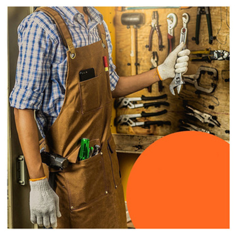 Comercio exterior carpintería delantal estilo europeo y americano electricista jardinería ropa de trabajo parrilla casa cocina gruesa lona delantal al por mayor