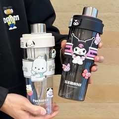 Sanrio Strawberry Bear with Straw Cute Plastic Cartoon Student Fruit Tea Cup Large Capacity Sports Cup