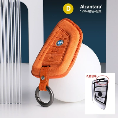 protective cover Other Automotive Interior Supplies - bmw-blade-d-model-three-dimensional-key-case-2969-orange-leather-orange-thread