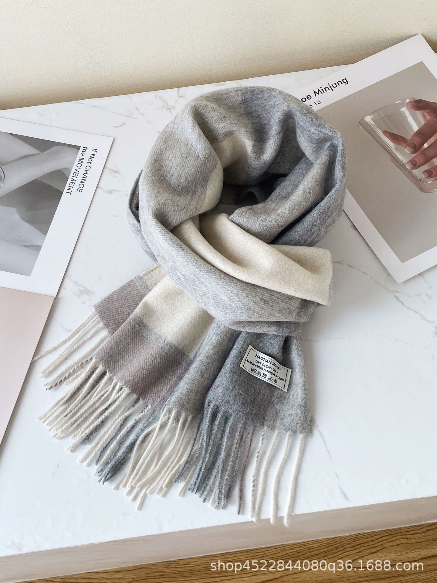 Gray and white coffee stripes + gift box [gift box]