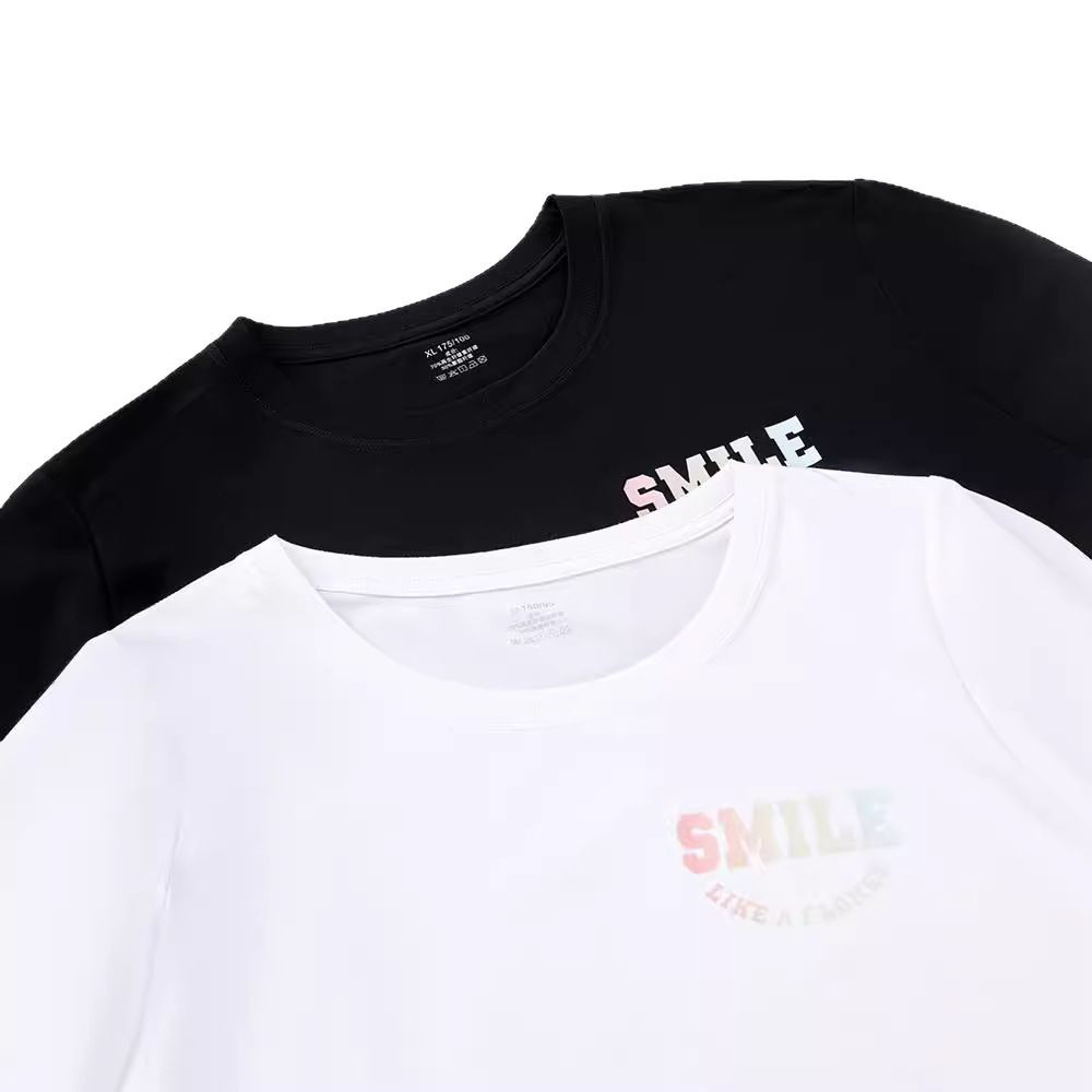 Nueva camiseta con sensación de hielo para hombre de manga corta Solona, camisa cultural, camisa publicitaria, cuello redondo suelto, ropa de trabajo, impresión de letras al por mayor