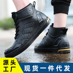 Factory direct European and American British style men's frosted non-slip wear-resistant water shoes casual shoes pvc short rain shoes
